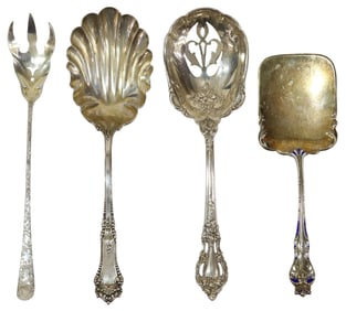 (4) AMERICAN STERLING SILVER SERVING FLATWARE