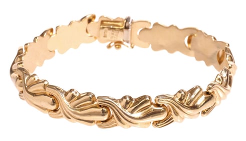 ESTATE MILOR 14KT YELLOW GOLD HOLLOW LINK BRACELET