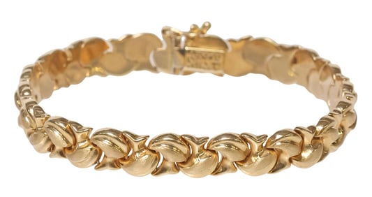 ESTATE 14KT YELLOW GOLD HOLLOW LINK BRACELET