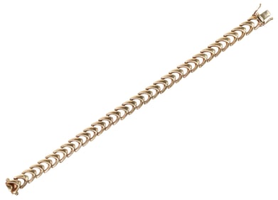 ESTATE ITALIAN 14KT YELLOW GOLD LINK BRACELET
