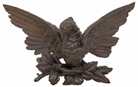BLACK FOREST CARVED WOOD EAGLE ARCHITECTURAL, 31"W