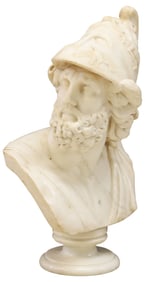 LARGE MARBLE BUST OF AJAX AFTER THE ANTIQUE