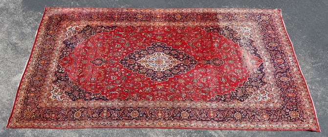 LARGE PERSIAN HAND-TIED ESTATE RUG, 14'7" X 9'6"
