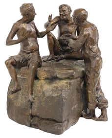GLENNA GOODACRE (TX, 1939-2020) BRONZE MAQUETTE, 'PHILOSOPHER'S ROCK'
