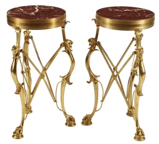 (2) NEOCLASSICAL STYLE BRONZE DORE GUERIDONS
