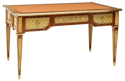 FRENCH LOUIS XVI STYLE ORMOLU-MOUNTED BUREAU PLAT