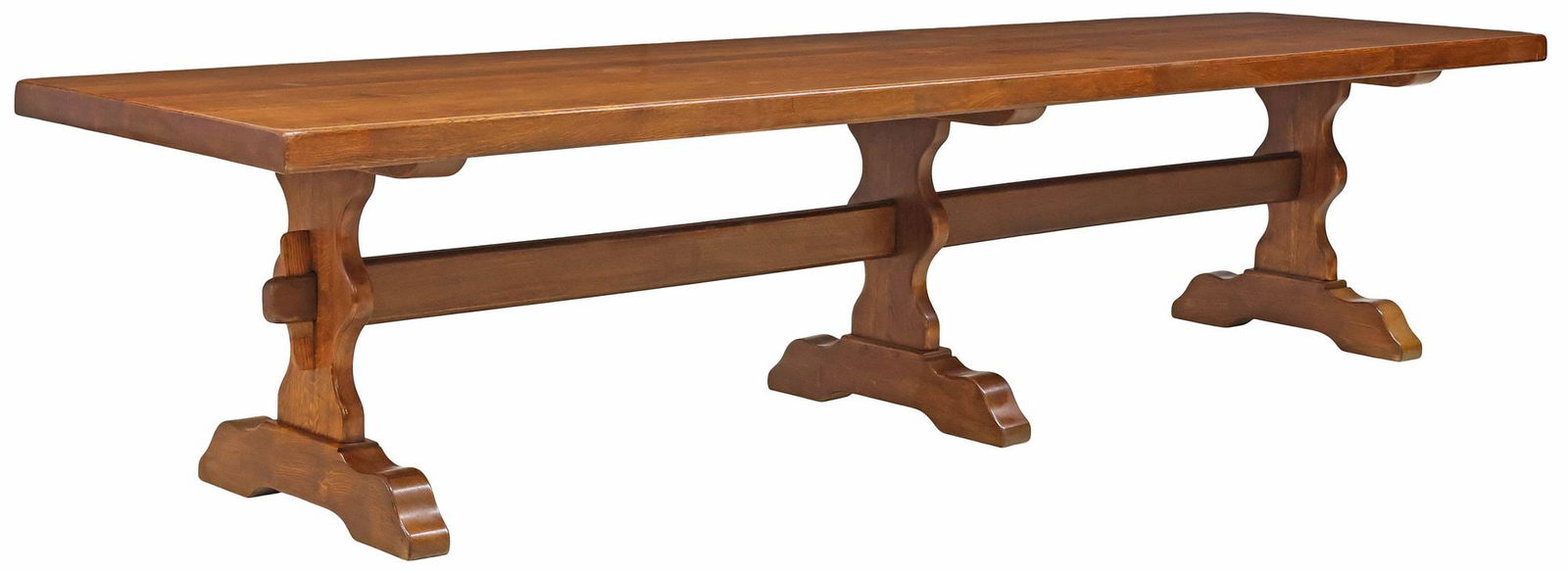 MONUMENTAL FRENCH OAK REFECTORY TABLE, 137.5"L (1 of 4)