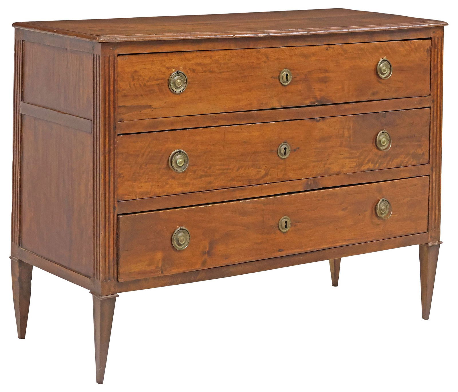 ITALIAN NEOCLASSICAL STYLE WALNUT 3-DRAWER COMMODE (1 of 5)