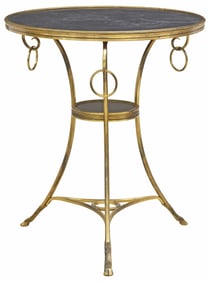 FRENCH NEOCLASSICAL STYLE ORMOLU & MARBLE GUERIDON