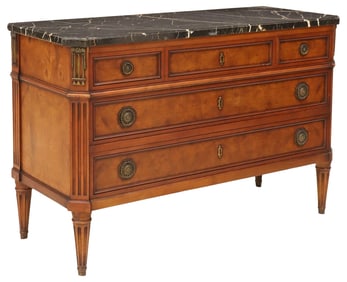 FRENCH LOUIS XVI STYLE MARBLE-TOP COMMODE
