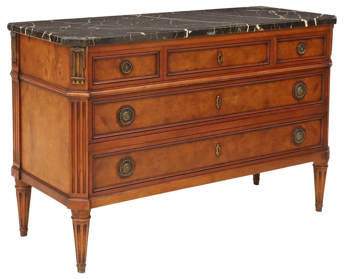 FRENCH LOUIS XVI STYLE MARBLE-TOP COMMODE (1 of 5)