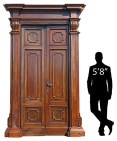 (3) ITALIAN RENAISSANCE STYLE WALNUT ARCHITECTURAL SURROUND & DOORS