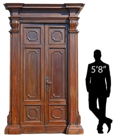 (3) ITALIAN RENAISSANCE STYLE WALNUT ARCHITECTURAL SURROUND & DOORS