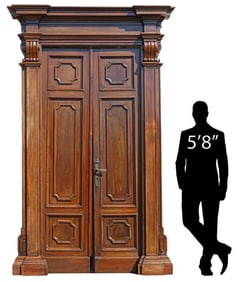(3) ITALIAN RENAISSANCE STYLE WALNUT ARCHITECTURAL SURROUND & DOORS