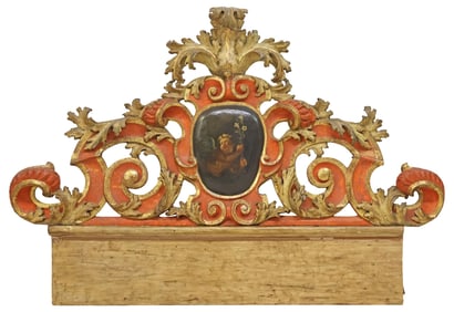 VENETIAN PARCEL-GILT & PAINTED ARCHITECTURAL ELEMENT, EARLY 19TH C.