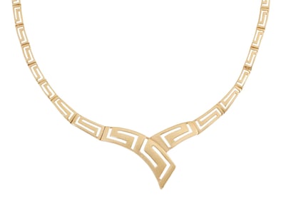 ESTATE ITALIAN 14KT YELLOW GOLD GREEK KEY MEANDER NECKLACE