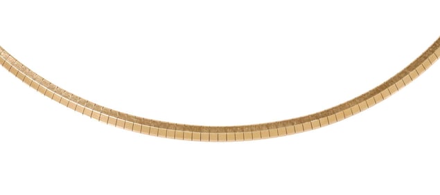 ESTATE ITALIAN 14KT YELLOW GOLD OMEGA CHAIN SLIDE NECKLACE