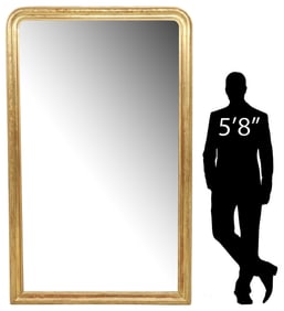 MONUMENTAL LOUIS PHILIPPE PERIOD GILTWOOD MIRROR, 94.5" X 54.25"