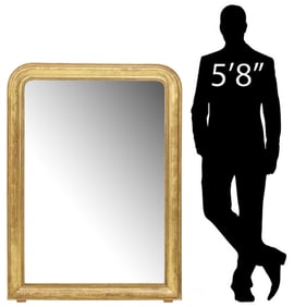 LARGE FRENCH LOUIS PHILIPPE PERIOD GILTWOOD MIRROR, 58.5" X 43"