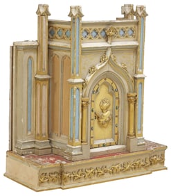 FRENCH GOTHIC REVIVAL PARCEL-GILT & PAINTED TABERNACLE, 19TH C.