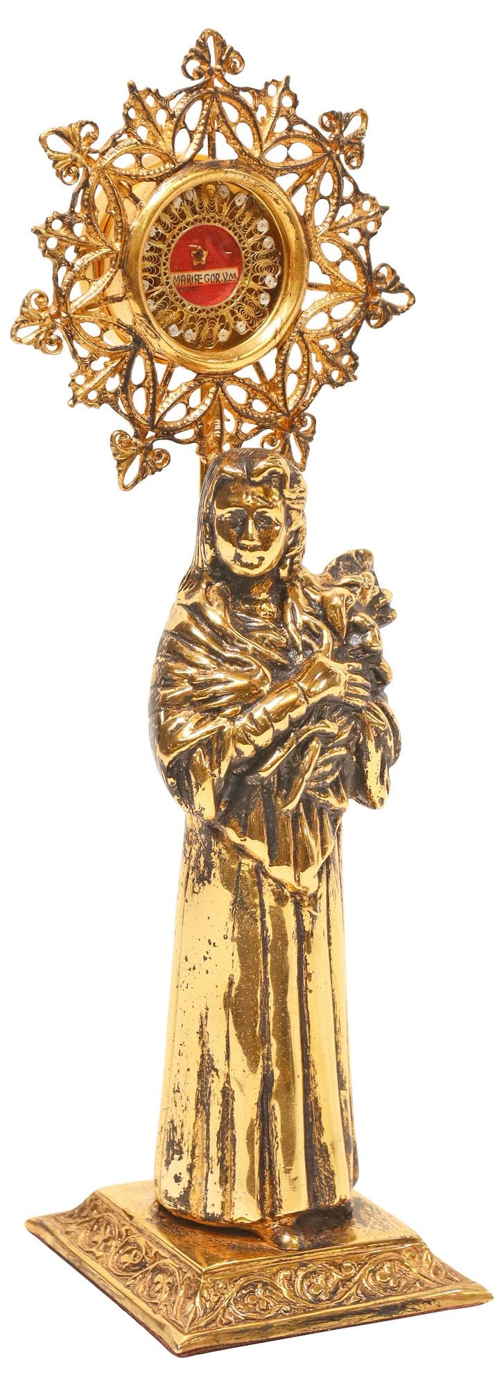 1ST-CLASS RELIC OF ST. MARIA GORETTI IN FIGURAL RELIQUARY STATUETTE WITH COA (1 of 9)