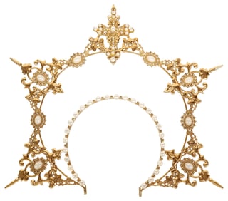 RELIGIOUS TWO-TIER ENCRUSTED GILT METAL STATUE CROWN