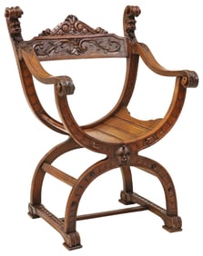 ITALIAN WALNUT SAVONAROLA CURULE CHAIR