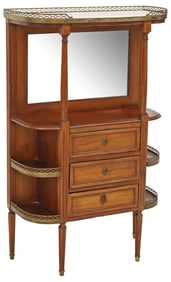FRENCH LOUIS XVI STYLE MARBLE-TOP MAHOGANY ETAGERE