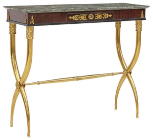 RESTAURATION STYLE MARBLE-TOP CONSOLE TABLE