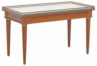 FRENCH LOUIS XVI STYLE MARBLE-TOP COFFEE TABLE