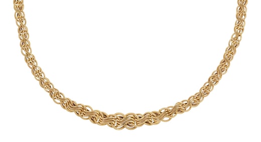 ESTATE ITALIAN 14KT YELLOW GOLD BYZANTINE CHAIN NECKLACE