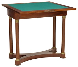 FRENCH EMPIRE STYLE MAHOGANY CARD TABLE