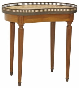 FRENCH LOUIS XVI STYLE MARBLE-TOP KIDNEY-FORM SIDE TABLE
