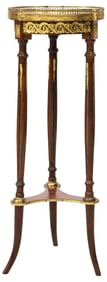 FRENCH LOUIS XVI STYLE MARBLE-TOP MAHOGANY STAND