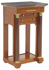 FRENCH EMPIRE STYLE MARBLE-TOP MAHOGANY NIGHTSTAND