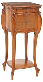 FRENCH LOUIS XV STYLE CARVED WALNUT NIGHTSTAND