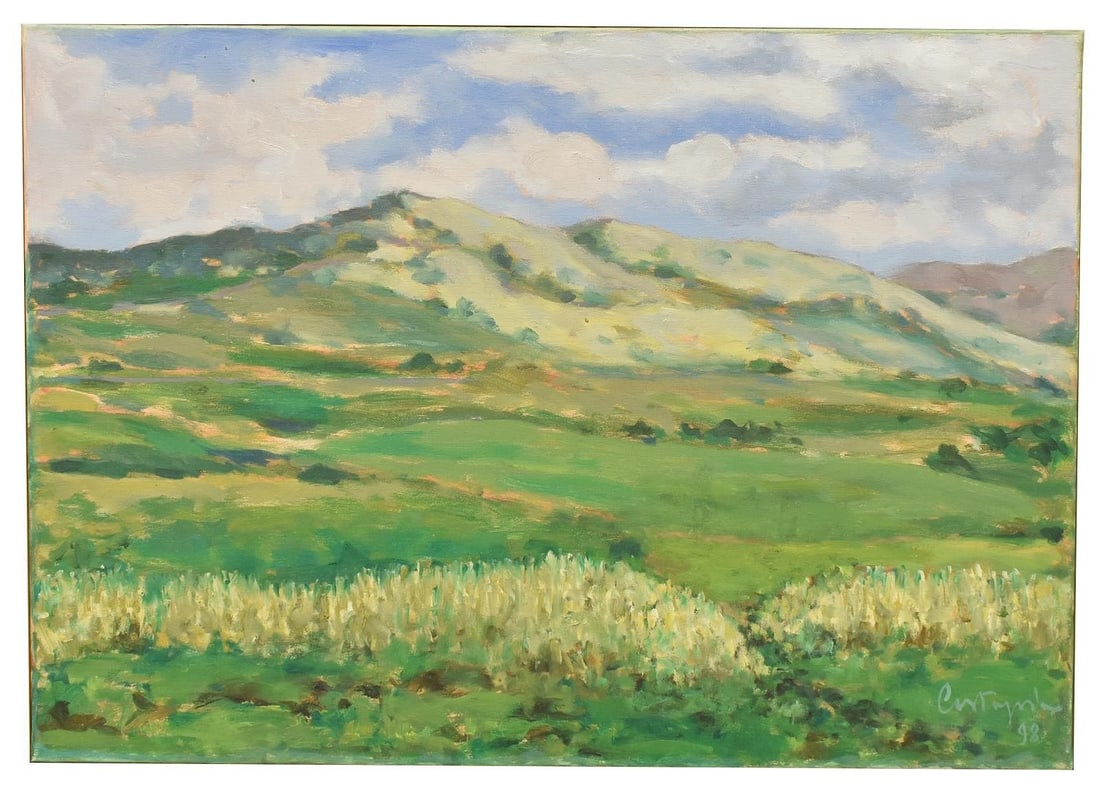 ITALIAN SCHOOL LANDSCAPE PAINTING VERDANT HILLS (1 of 4)
