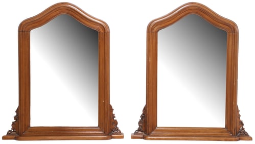 (2) ITALIAN WALNUT TABLE-TOP BEVELED MIRRORS