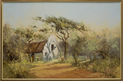 GERRIT ROON (B.1957) PAINTING SOUTH AFRICAN FARMHOUSE