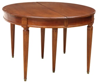 FRENCH LOUIS XVI STYLE MAHOGANY EXTENSION DINING TABLE