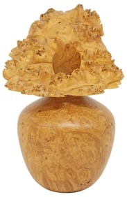 RON CRONKITE (20THC.) TURNED BURL MAPLE VASE