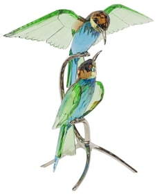LARGE SWAROVSKI CRYSTAL FIGURE GROUP BIRDS BEE-EATERS
