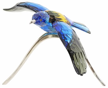 LARGE SWAROVSKI CRYSTAL FIGURE SILVER LAKE ROLLER BIRD