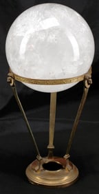 ROCK CRYSTAL SPHERE WITH GILT-METAL STAND