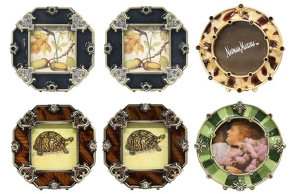 (6) JAY STRONGWATER ENAMEL& SWAROVSKI CRYSTAL 'EVA' & 'AGATHA' FRAMES