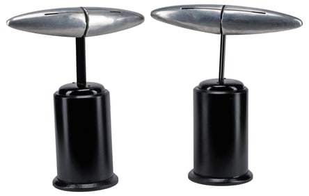 (2) POSTMODERN JORGE PENSI 'OLYMPIA' ALUMINUM LAMPS