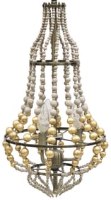 CONTEMPORARY PARCEL-GILT WOOD & IRON 3-LIGHT CHANDELIER