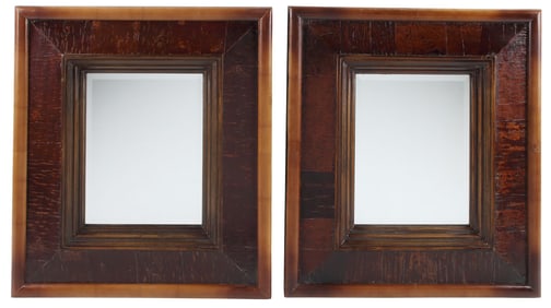 (2) PORTUGUESE STYLE BAMBOO-FRAMED MIRRORS, 31" X 27.5"
