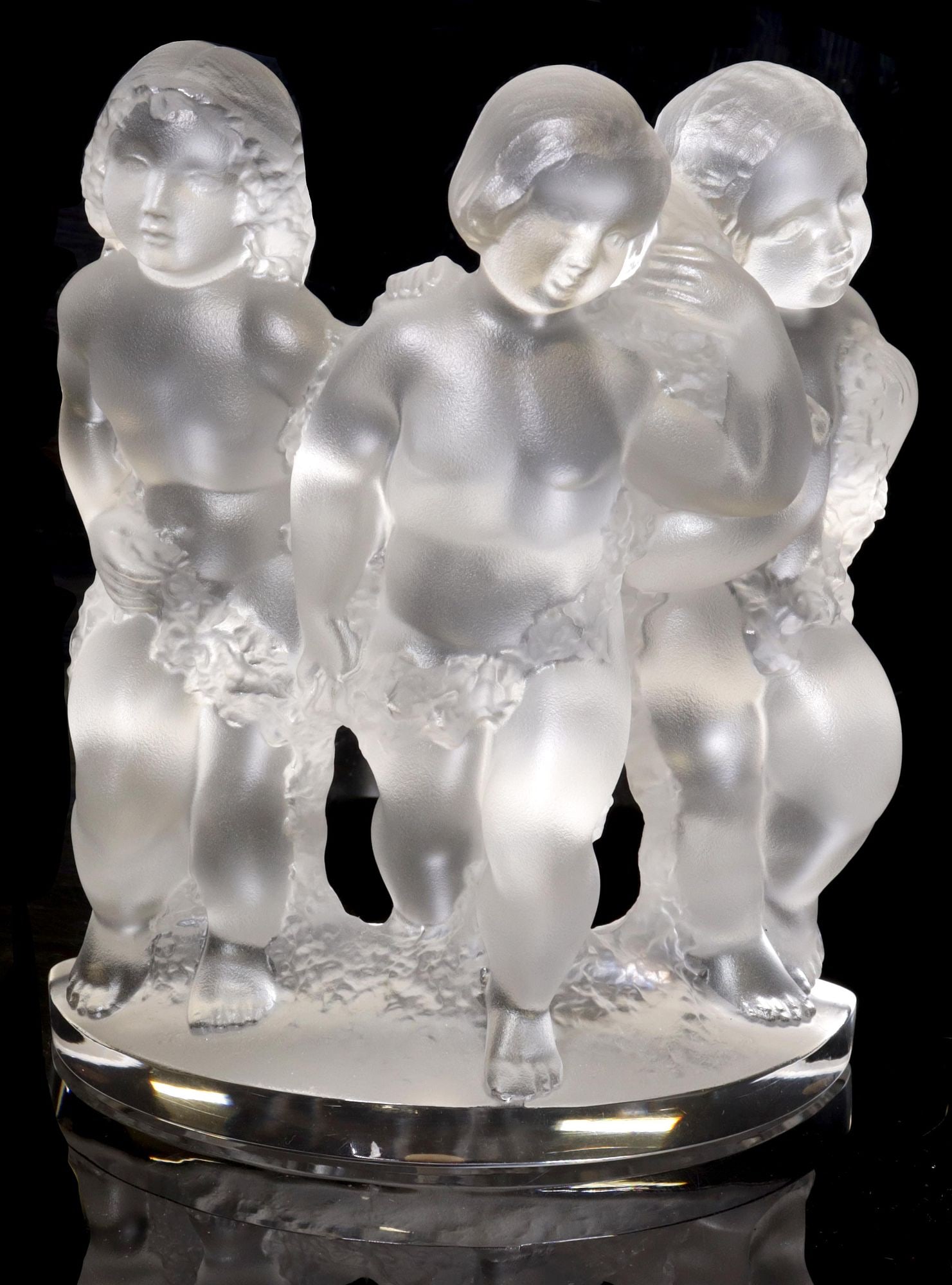 FRENCH LALIQUE FROSTED ART CRYSTAL 'LUXEMBOURG' FIGURAL SCULPTURE (1 of 4)