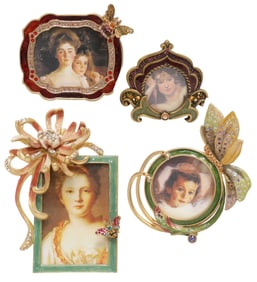 (4) JAY STRONGWATER ENAMEL & SWAROVSKI CRYSTAL MINIATURE FRAMES